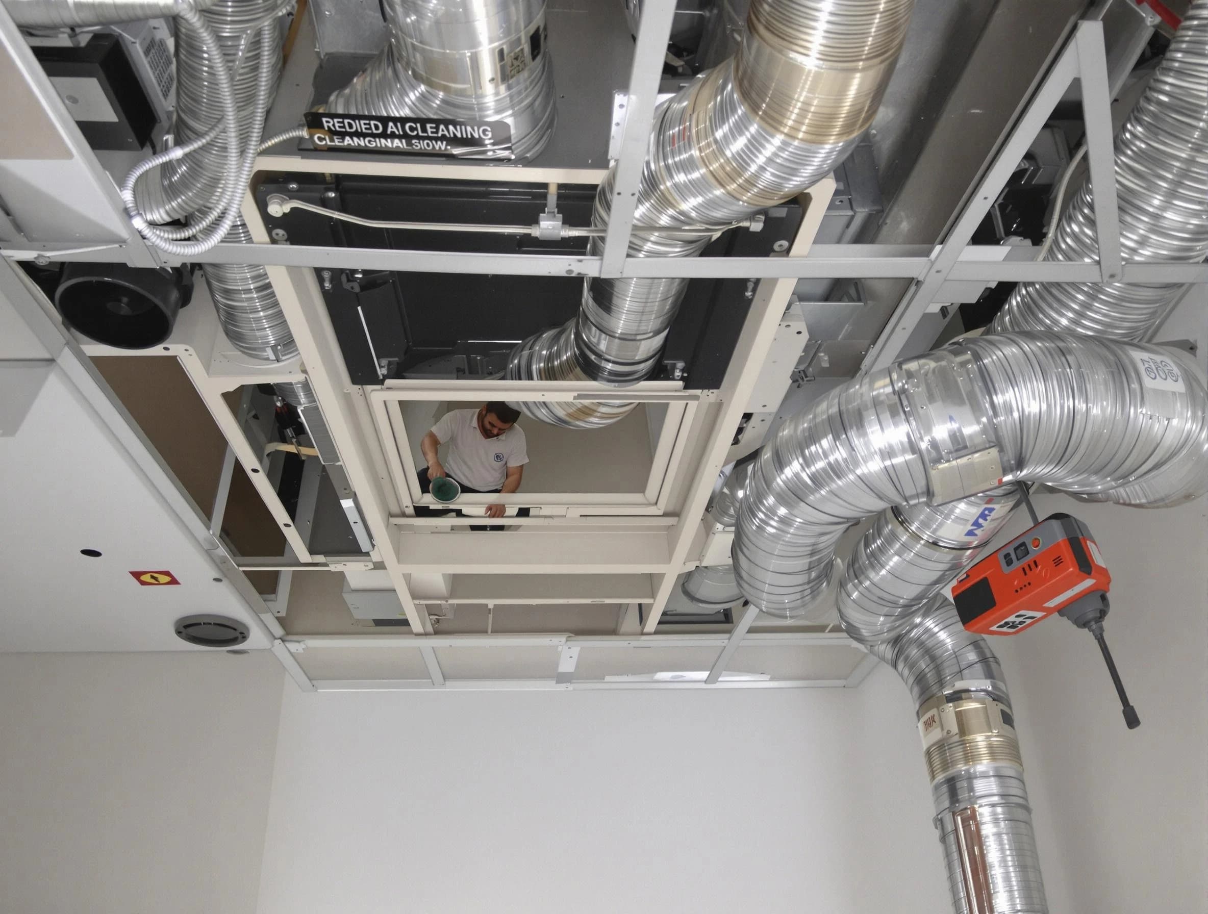 Atlanta Air Duct Cleaning technician performing detailed central duct system cleaning in Atlanta