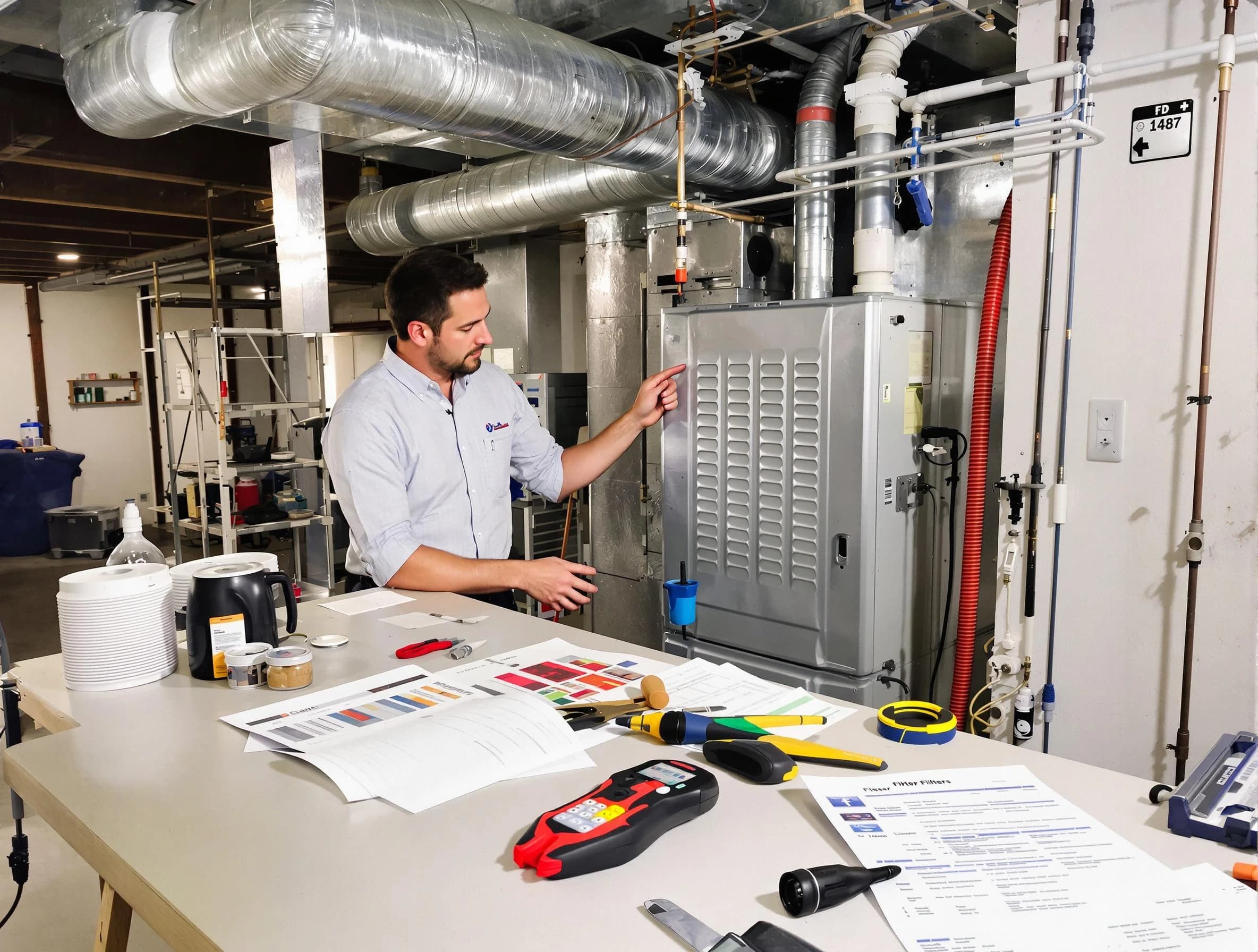 Atlanta Air Duct Cleaning inspector conducting detailed filter system evaluation using professional diagnostic tools in Atlanta