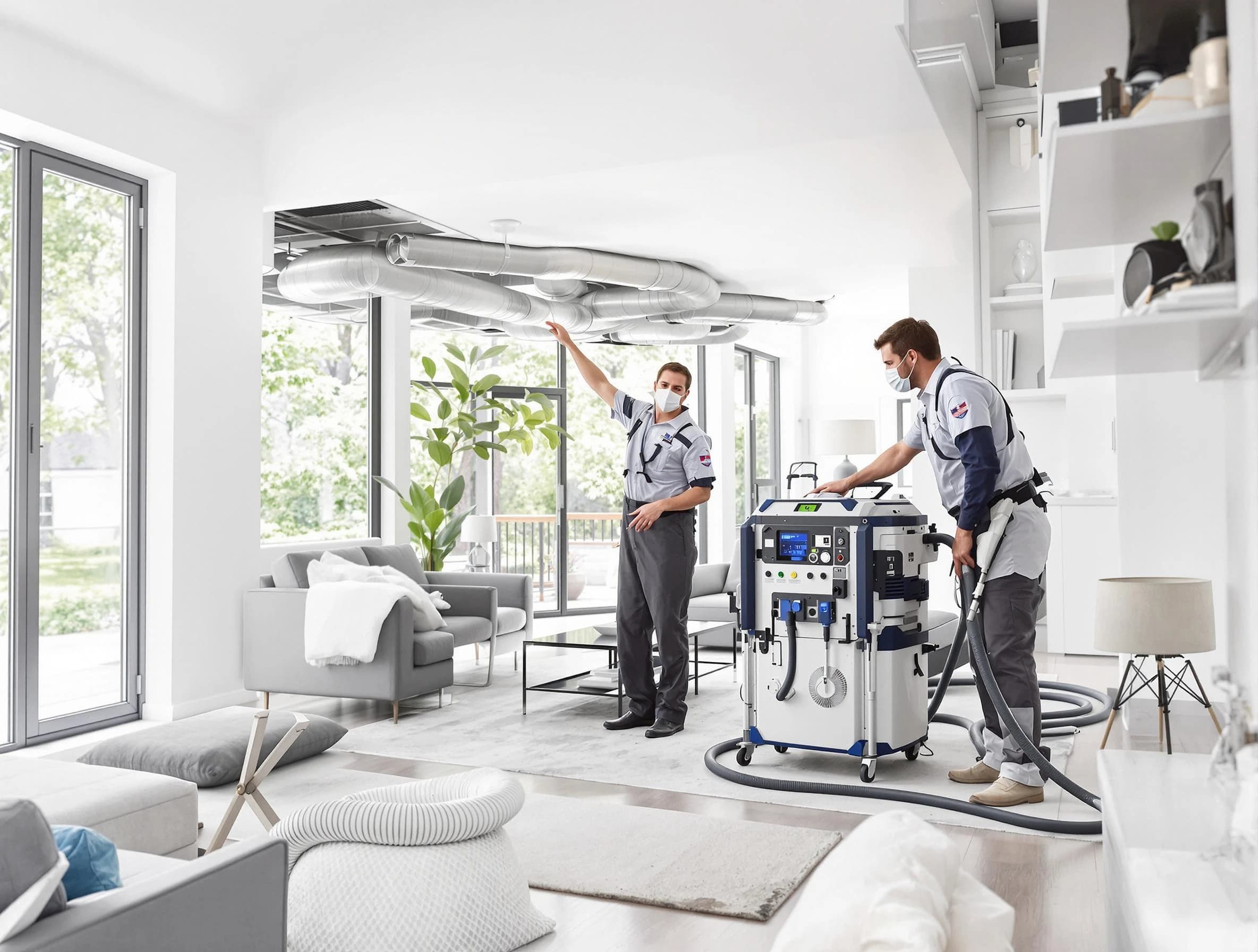 Atlanta Air Duct Cleaning professional conducting pure air duct cleaning with state-of-the-art equipment in Atlanta