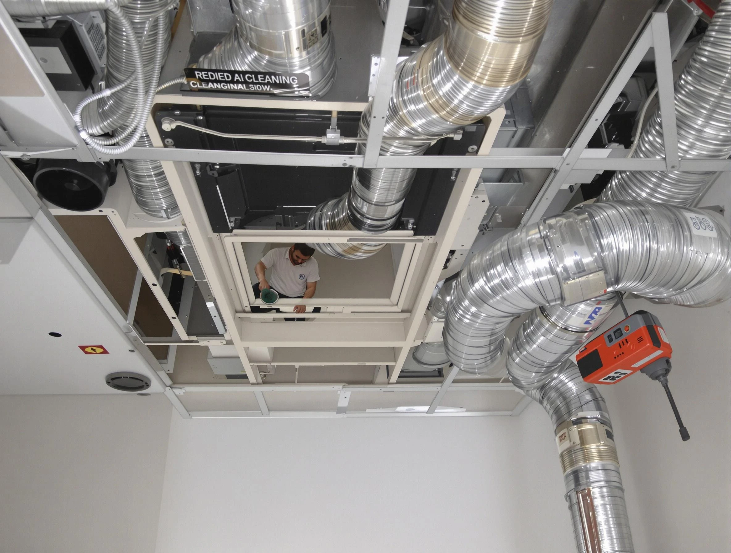 Atlanta Air Duct Cleaning technician performing detailed central duct system cleaning in Atlanta